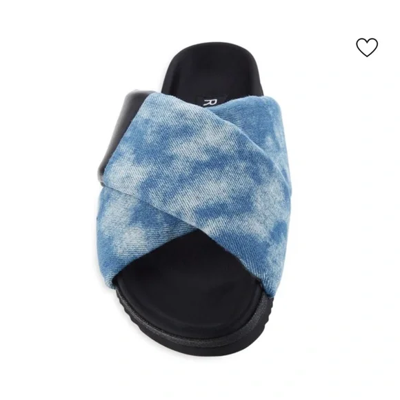 ROAM Blue and Black Crisscross Sandals - Picture 2 of 4